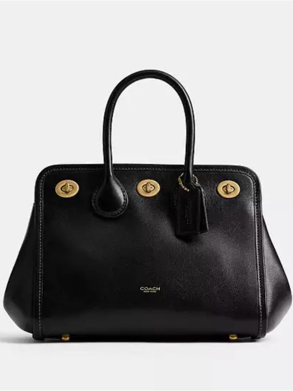 NWT Coach Turnlock Tote Bag 22 in Black